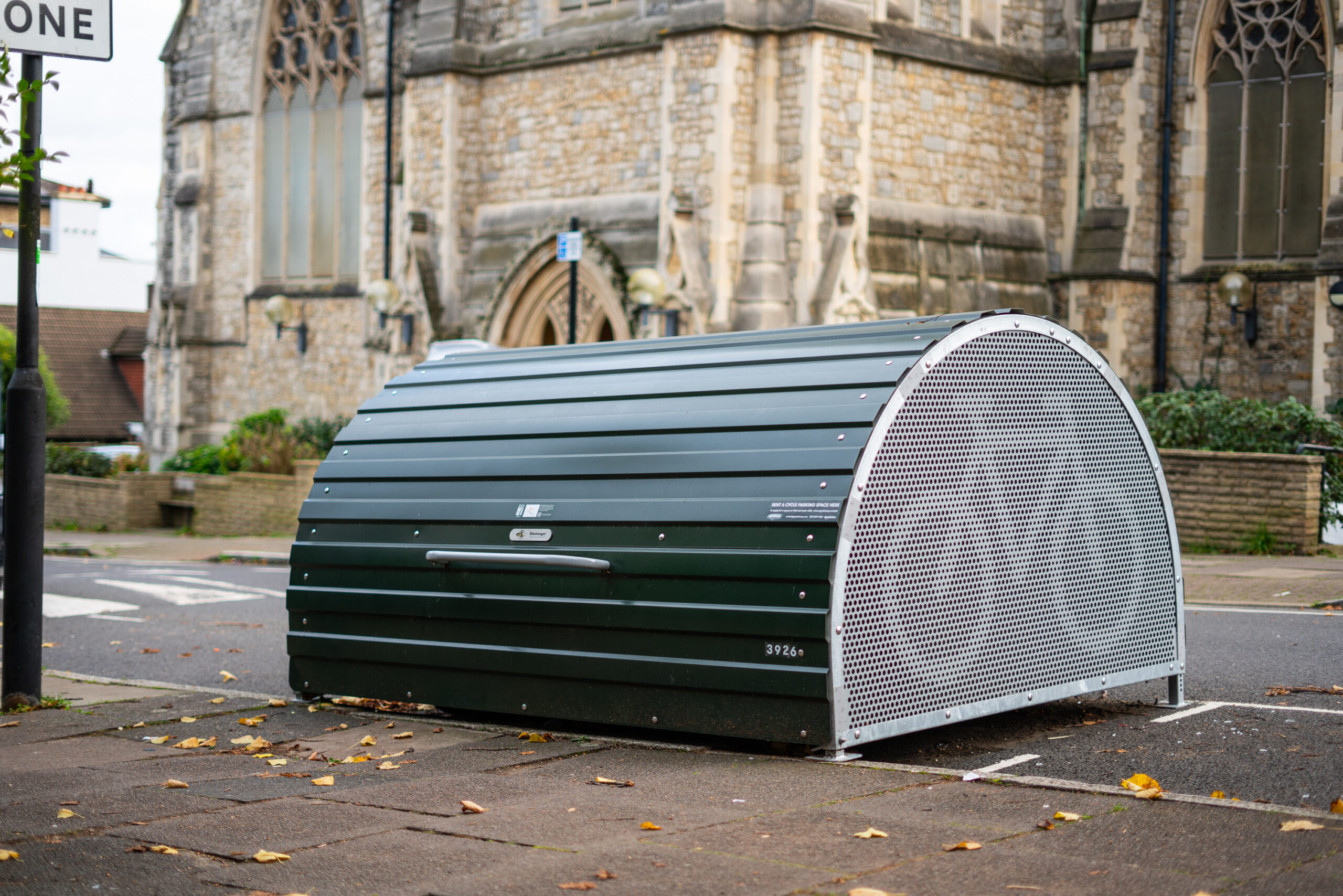 A Bikehangar on street cycle hangar from Cyclehoop